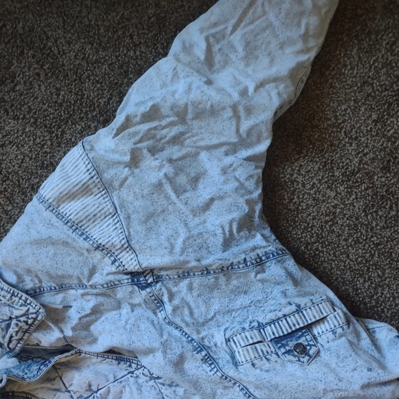 Vintage 80's Puffer Acid Wash Coat sz M East West Panda - Picture 6 of 12